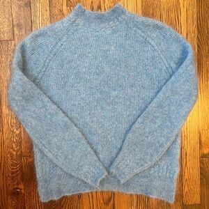 Sezane Blue mock neck Sweater